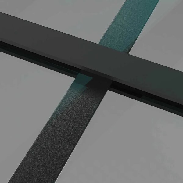 Unutarnja vrata 76 x 201 5 cm crna od ESG stakla i aluminija - Crna i tamnoprozirna 76 x 201.5 cm 1 Rešetke 3 x 2