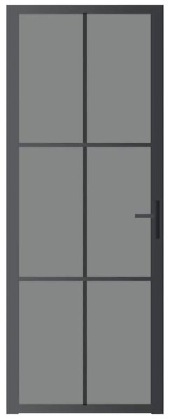 Unutarnja vrata 76 x 201 5 cm crna od ESG stakla i aluminija - Crna i tamnoprozirna 76 x 201.5 cm 1 Rešetke 3 x 2