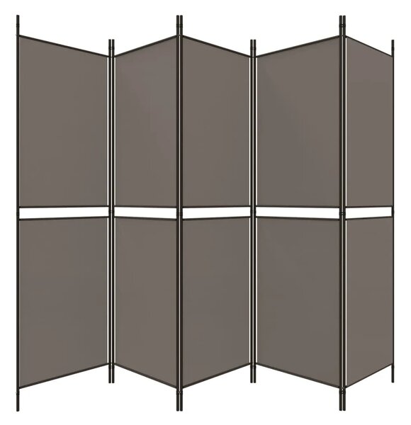 Paravan - Sobna pregrada s 5 panela Antracit 250 x 200 cm od tkanine - Antracit 250 x 200 cm 1 1