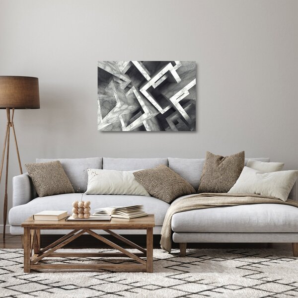Apstraktna staklena slika kockica (70x50 cm)