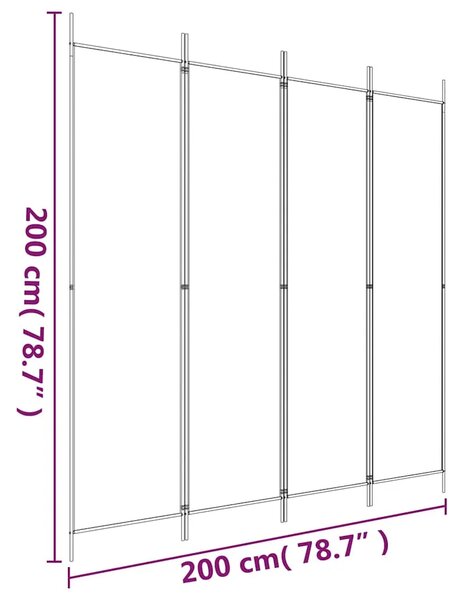 Paravan - Sobna pregrada s 4 panela antracit 200 x 200 cm od tkanine - Antracit 200 x 200 cm 1 1