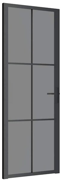 Unutarnja vrata 76 x 201 5 cm crna od ESG stakla i aluminija - Crna i tamnoprozirna 76 x 201.5 cm 1 Rešetke 3 x 2