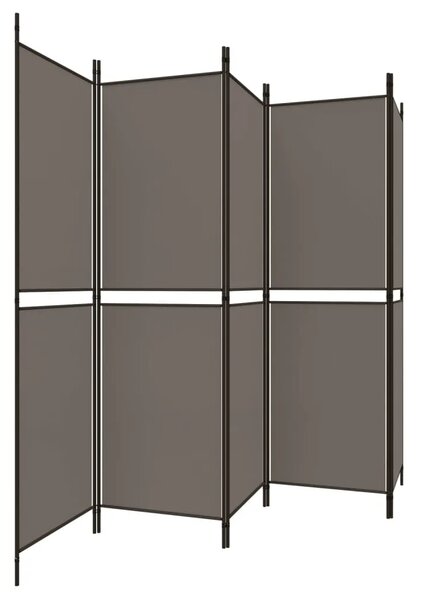 Paravan - Sobna pregrada s 5 panela Antracit 250 x 200 cm od tkanine - Antracit 250 x 200 cm 1 1