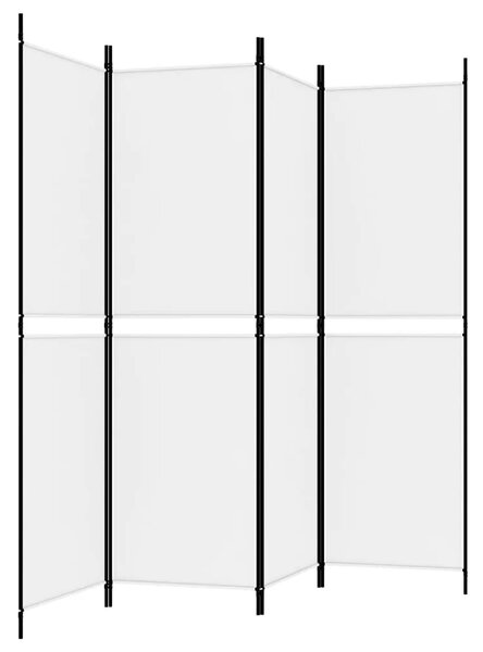 Paravan - Sobna pregrada s 4 panela bijela 200 x 180 cm od tkanine - Bijela 200 x 180 cm 1 1