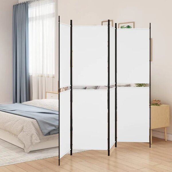 Paravan - Sobna pregrada s 4 panela bijela 200 x 180 cm od tkanine - Bijela 200 x 180 cm 1 1