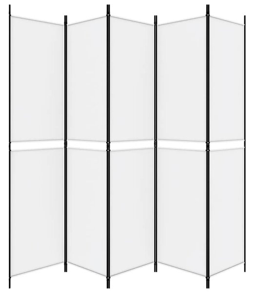 Paravan - Sobna pregrada s 5 panela bijela 250 x 220 cm od tkanine - Bijela 250 x 220 cm 1 1