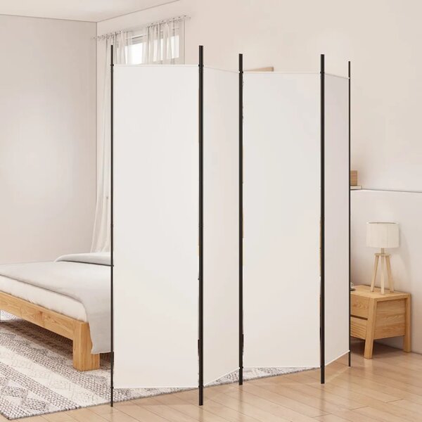 Paravan - Sobna pregrada s 4 panela bijela 200 x 200 cm od tkanine - Bijela 200 x 200 cm 1 1
