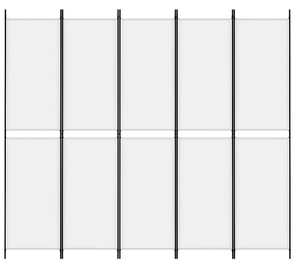 Paravan - Sobna pregrada s 5 panela bijela 250 x 220 cm od tkanine - Bijela 250 x 220 cm 1 1