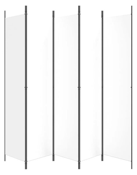Paravan - Sobna pregrada s 5 panela bijela 250 x 220 cm od tkanine - Bijela 250 x 220 cm 1 1