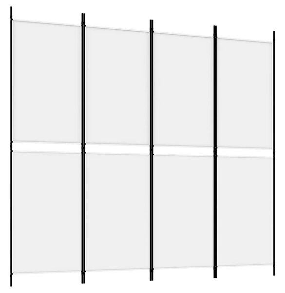 Paravan - Sobna pregrada s 4 panela bijela 200 x 180 cm od tkanine - Bijela 200 x 180 cm 1 1