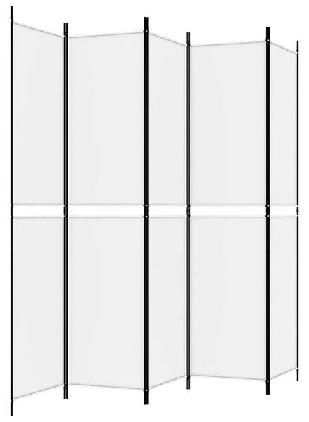 Paravan - Sobna pregrada s 5 panela bijela 250 x 220 cm od tkanine - Bijela 250 x 220 cm 1 1