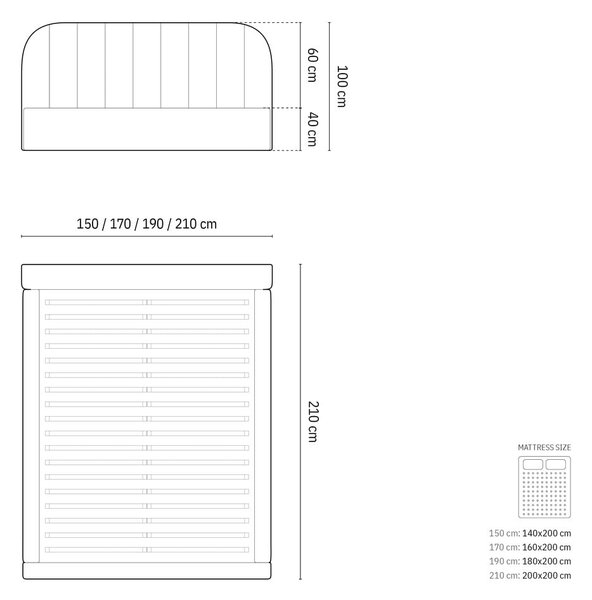 Tapecirani bračni krevet s prostorom za odlaganje s podnicom 140x200 cm boje slonovače Juno – Windsor & Co Sofas