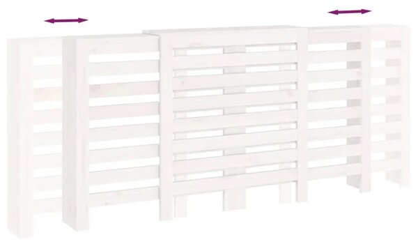 Maska za radijator - Pokrov za radijator bijeli 210x21x85 cm masivna borovina - Bijela 210 x 21 x 85 cm 1 Bijela