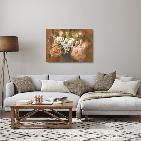 Staklena slika - Naslikani buket cvijeća (70x50 cm)