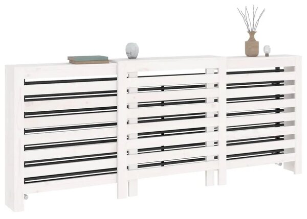 Maska za radijator - Pokrov za radijator bijeli 210x21x85 cm masivna borovina - Bijela 210 x 21 x 85 cm 1 Bijela