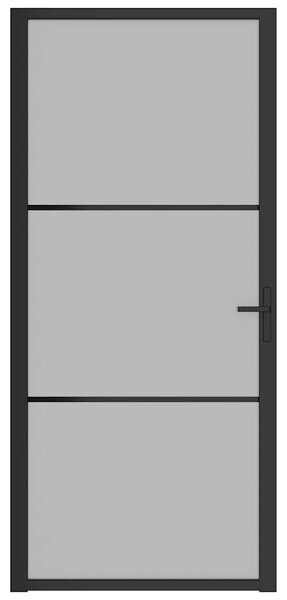 Unutarnja vrata 93 x 201 5 cm crna od mat stakla i aluminija - Crna i mutna 93 x 201.5 cm 1 2 vodoravne šipke