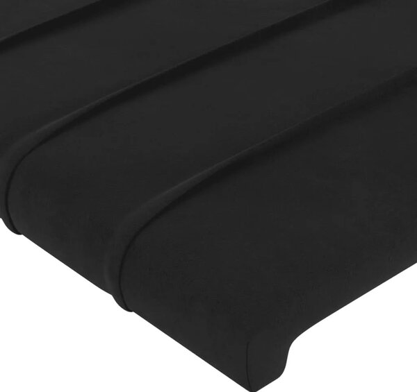 Uzglavlje crno 200x5x118/128 cm baršunasto - Crna 200 cm 1 Visoko