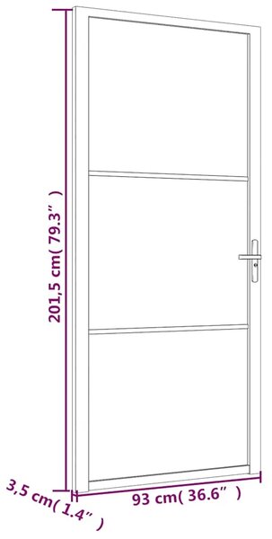 Unutarnja vrata 93 x 201 5 cm crna od mat stakla i aluminija - Crna i mutna 93 x 201.5 cm 1 2 vodoravne šipke