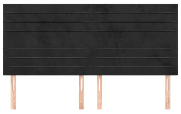 Uzglavlje crno 200x5x118/128 cm baršunasto - Crna 200 cm 1 Visoko