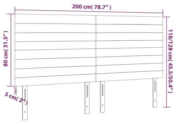 Uzglavlje crno 200x5x118/128 cm baršunasto - Crna 200 cm 1 Visoko