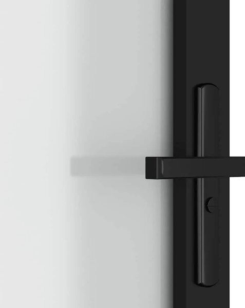 Unutarnja vrata 93 x 201 5 cm crna od mat stakla i aluminija - Crna i mutna 93 x 201.5 cm 1 2 vodoravne šipke