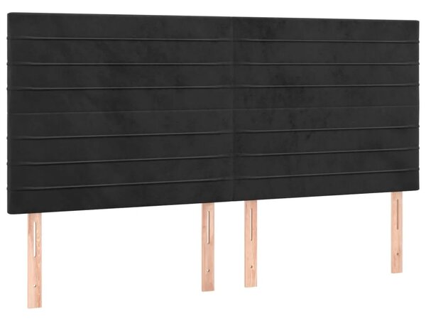 Uzglavlje crno 200x5x118/128 cm baršunasto - Crna 200 cm 1 Visoko