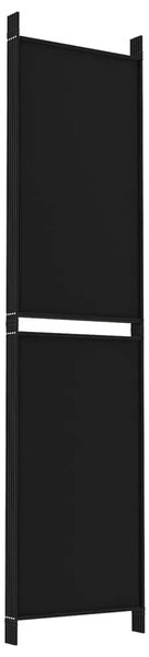 Paravan - Sobna pregrada s 5 panela crna 250x200 cm od tkanine - Crna 250 x 200 cm 1 1