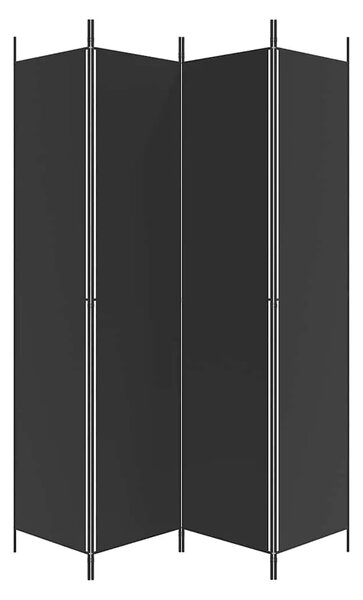 Paravan - Sobna pregrada s 4 panela crna 200 x 220 cm od tkanine - Crna 200 x 220 cm 1 1