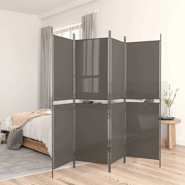Paravan - Sobna pregrada s 5 panela Antracit 250 x 200 cm od tkanine - Antracit 250 x 200 cm 1 1