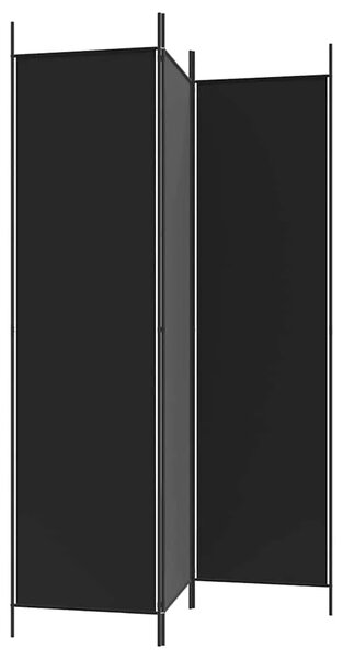 Paravan - Sobna pregrada s 3 panela crna 150 x 200 cm od tkanine - Crna 150 x 200 cm 1 1