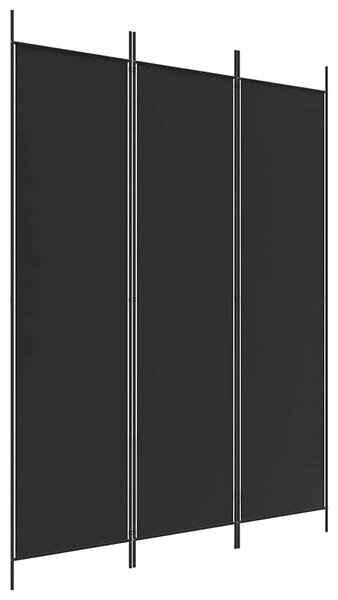 Paravan - Sobna pregrada s 3 panela crna 150 x 200 cm od tkanine - Crna 150 x 200 cm 1 1