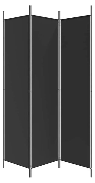Paravan - Sobna pregrada s 3 panela crna 150 x 200 cm od tkanine - Crna 150 x 200 cm 1 1