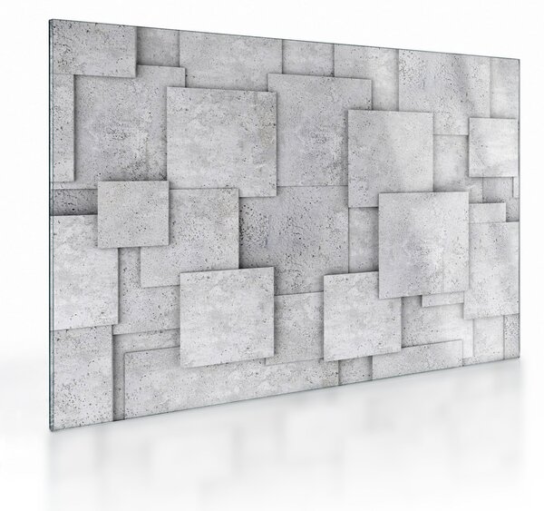 Staklena slika - Apstrakcija betonskih pločica (70x50 cm)