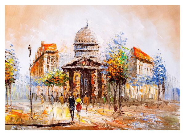 Staklena slika - Naslikani gradski spomenik (70x50 cm)