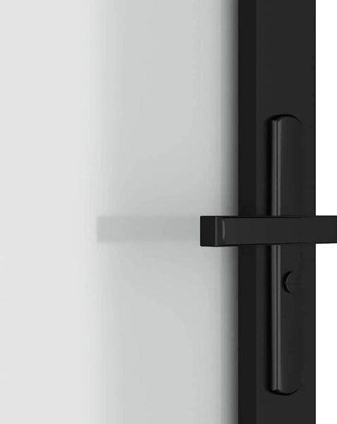 Unutarnja vrata 76 x 201 5 cm crna od mat stakla i aluminija - Crna i mutna 76 x 201.5 cm 1 2 vodoravne šipke
