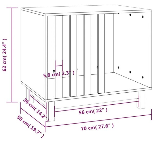 Kućica za pse 70 x 50 x 62 cm od masivne borovine - Prirodna 70 x 50 x 62 cm Prirodna 60 x 45 x 57 cm