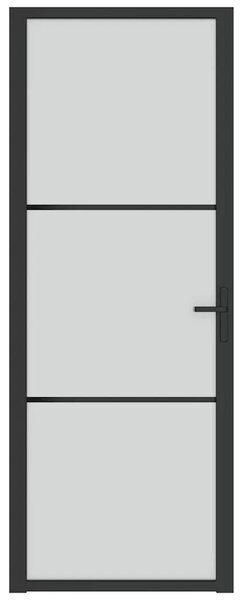 Unutarnja vrata 76 x 201 5 cm crna od mat stakla i aluminija - Crna i mutna 76 x 201.5 cm 1 2 vodoravne šipke