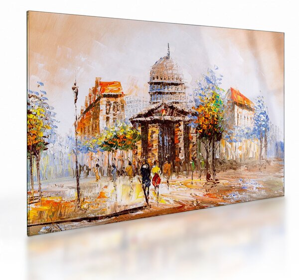 Staklena slika - Naslikani gradski spomenik (70x50 cm)