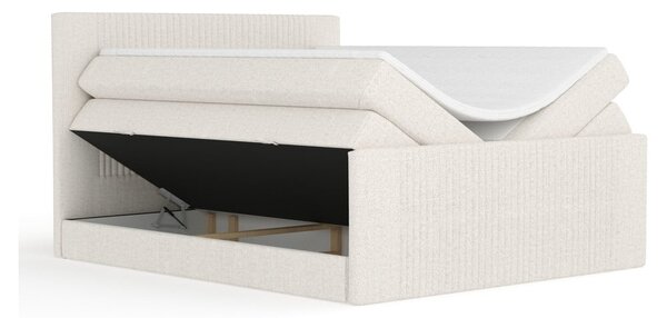 Bež boxspring krevet s prostorom za odlaganje 140x200 cm Bergamo – Maison de Rêve