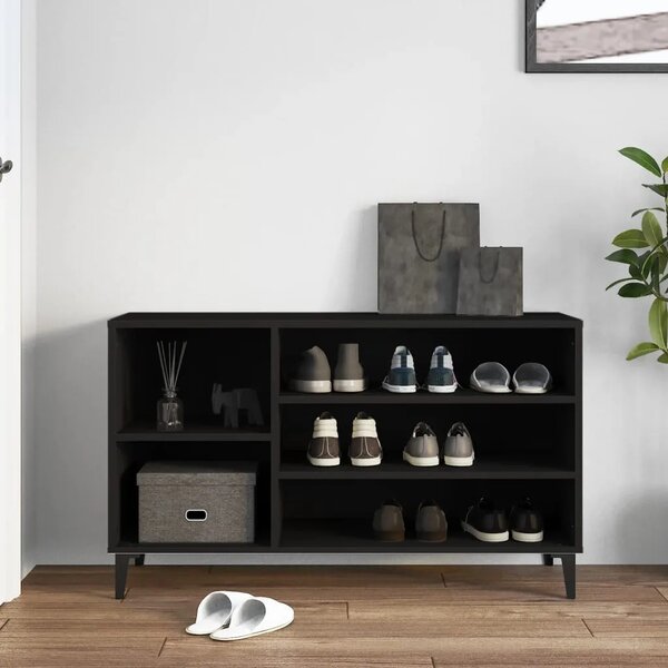 Ormarić za cipele crni 102 x 36 x 60 cm od konstruiranog drva - Crna 1 1 1