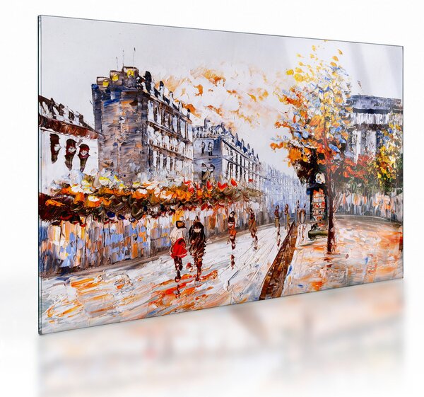 Staklena slika - Gradski život (70x50 cm)