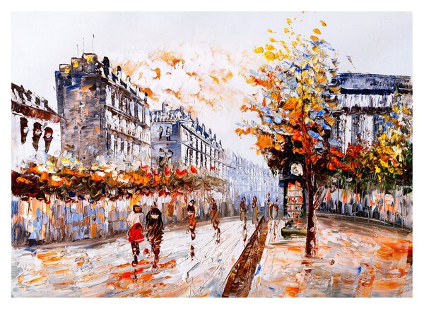 Staklena slika - Gradski život (70x50 cm)