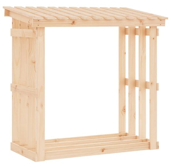 Stalak za drva za ogrjev 108x64 5x109 cm od masivne borovine - Prirodna 108 x 64.5 x 109 cm Prirodna 108 x 64.5 x 109 cm