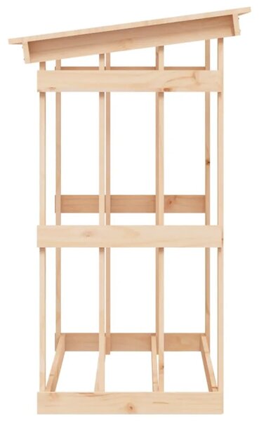 Stalak za drva za ogrjev 108x64 5x109 cm od masivne borovine - Prirodna 108 x 64.5 x 109 cm Prirodna 108 x 64.5 x 109 cm
