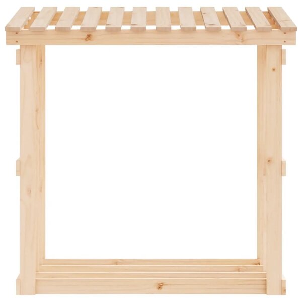 Stalak za drva za ogrjev 108x64 5x109 cm od masivne borovine - Prirodna 108 x 64.5 x 109 cm Prirodna 108 x 64.5 x 109 cm