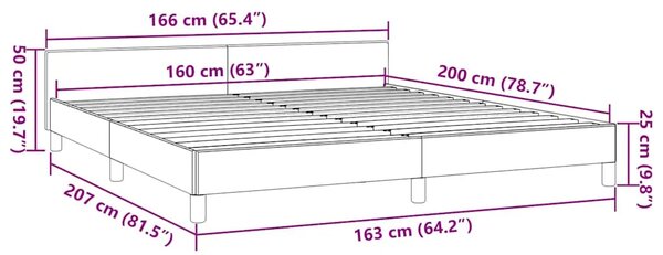 Okvir kreveta s uzglavljem bez madraca sivi 160x200 cm - Siva 160 x 200 cm Siva 160 x 200 cm
