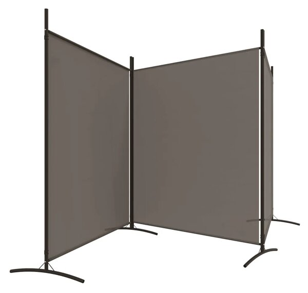 Paravan - Sobna pregrada s 3 panela antracit 525 x 180 cm od tkanine - Antracit 525 x 180 cm 1 1