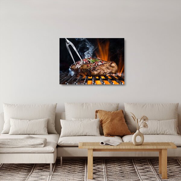 Staklena slika odreska s roštilja (70x50 cm)