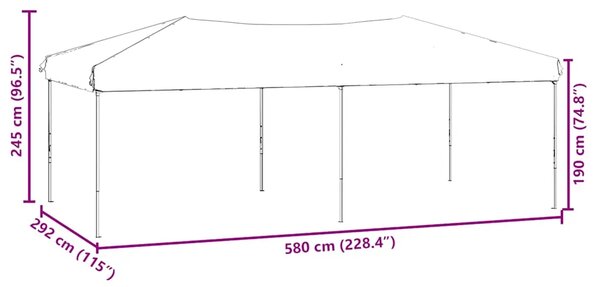 Sklopivi šator za svadbe - šator za zabave s bočnim zidovima 3 x 6 crni - Crna 3 x 6 m 1 Crna