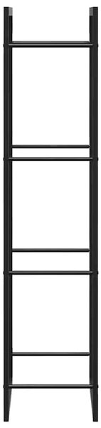 Stalak za drva za ogrjev mat crni 50x28x132 cm čelični - Crna 50 x 28 x 132 cm Crna 50 x 28 x 132 cm